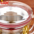 tasses personnalisées de thé vert de luxe en verre transparent